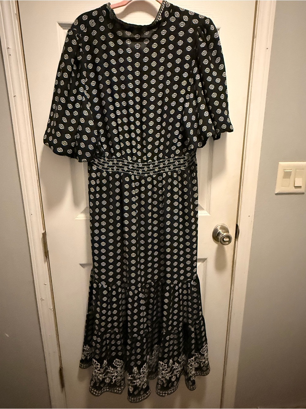 Max Studio Black Maxi Dress with White Paisley Print - Picture 5 of 5